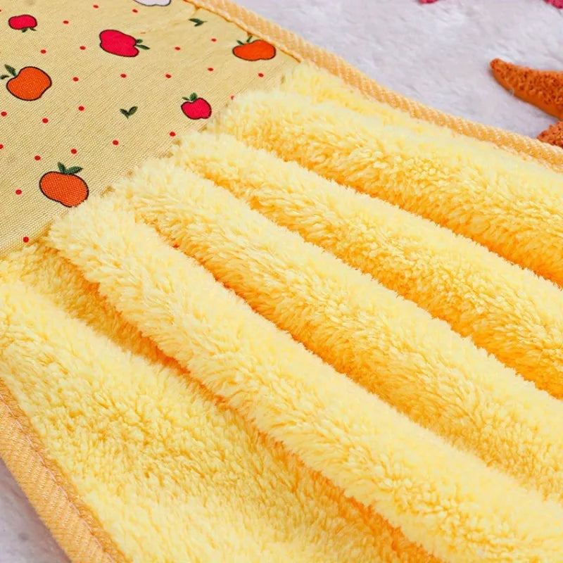 Coral Fleece Hanging Hand Towels | Cotton Dishcloths Kitchen Hand Towel QXL