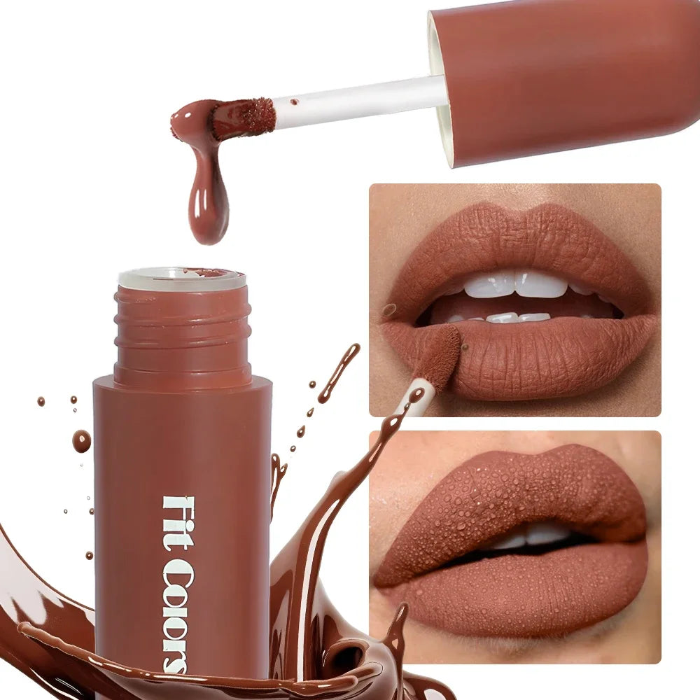 Fit Colors Marbled Chocolate Lip Gloss | Matte Waterproof Matte Lip Gloss QXL