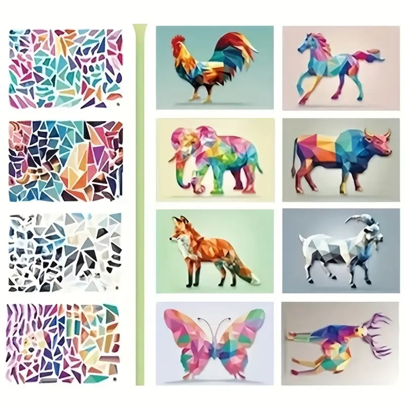 8-Pack 3D Geometric Sticker Puzzle Kit | DIY Craft for Kids & Adults DIY Craft Kit QXL