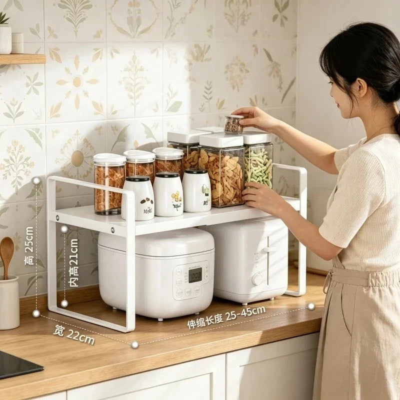Expandable Kitchen Cabinet Organizer | Multi-Level Storage Rack Cabinet Storage Rack QXL