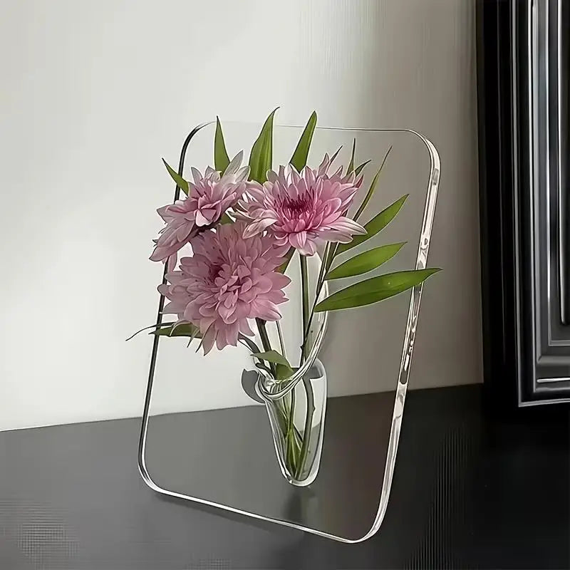 Clear Acrylic Rectangular Vase | Frame Design Home Decor Gift Decorative Vase QXL