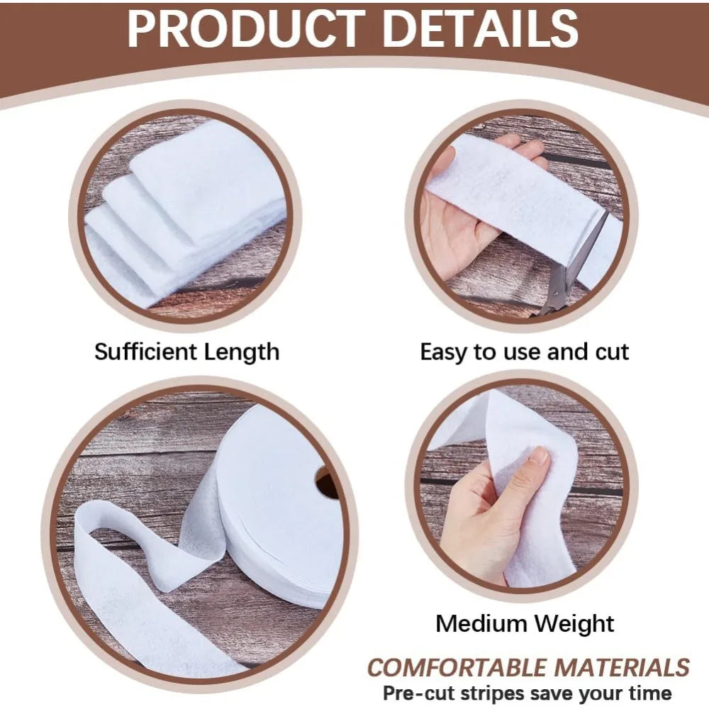 Jelly Roll Batting Strips 2½" x 72 Yd | White Polyester 2-Pack Quilting Batting Strips QXL