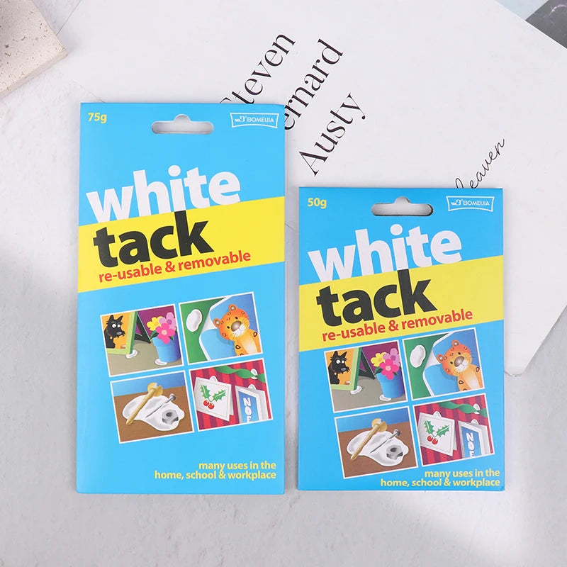 White Reusable Sticky Tack Adhesive Putty 50g/75g | Non-Toxic Adhesive Putty QXL