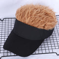 Wig Baseball Cap | Fun Novelty Hat for Men & Women Novelty Wig Hat QXL Brown