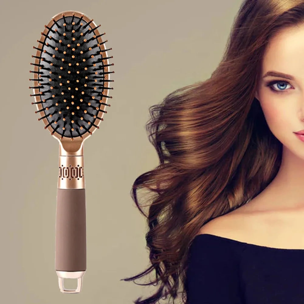 Oval Cushion Detangling Hair Brush | Non-Slip Scalp Care Cushion Hair Brush QXL