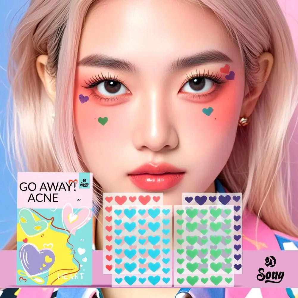 144-Pc Heart Blemish Spot Patches | 0.1mm Thin Skin Cover Blemish Spot Patch QXL