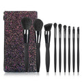 9-Piece Black Diamond Waist Makeup Brush Set for Beginners Makeup Brush Set QXL 9brushes and glitter