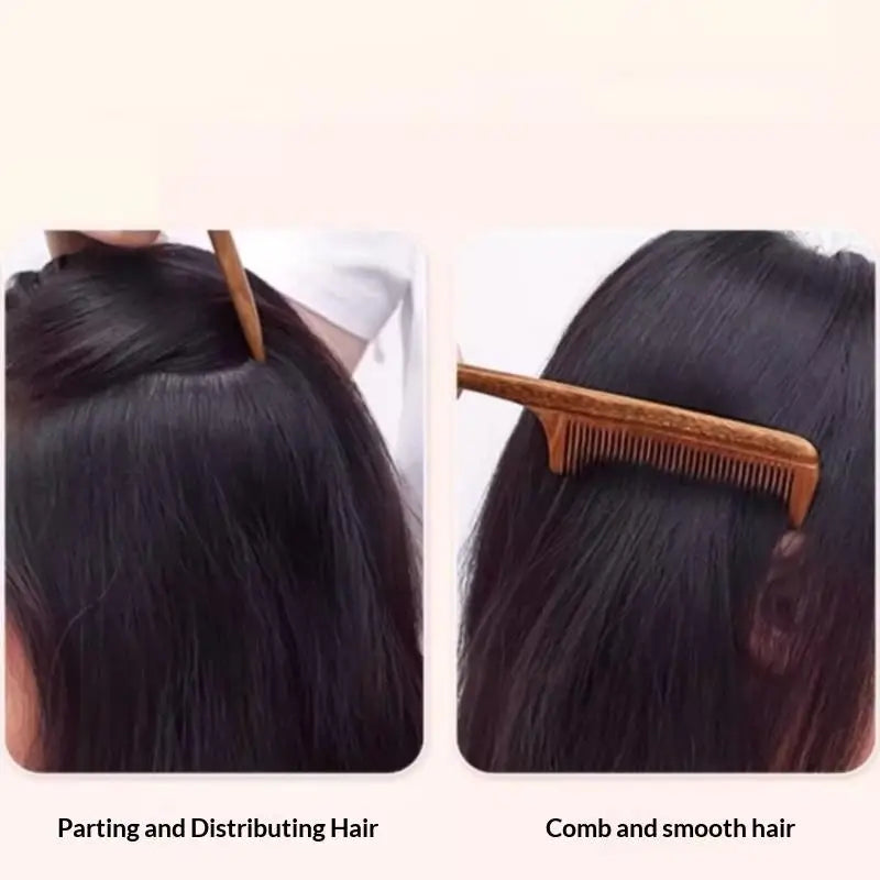 Sandalwood Pointed Tail Hair Comb 20cm | Handcrafted Wood Wooden Hair Comb QXL