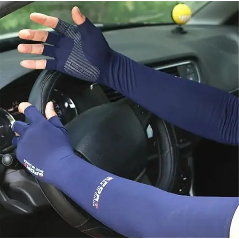 UV Protection Ice Silk Arm Sleeves | Cooling Sun Cover Sun Protection Sleeves QXL