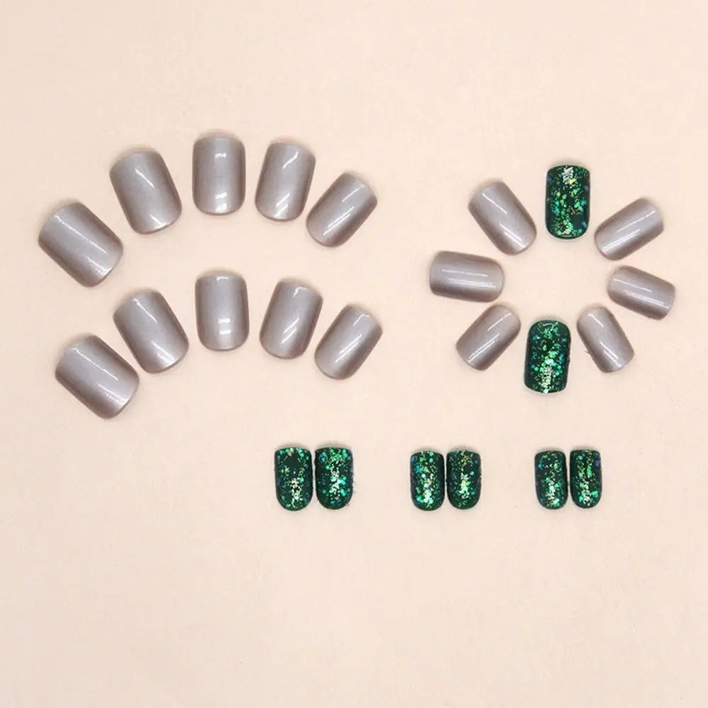 24-Pack Short Round Press-On Nails | French Aurora DIY Tips Press-On Nail Tips QXL