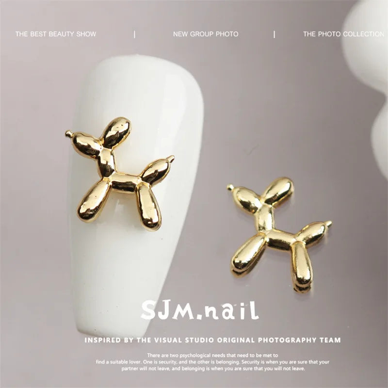 5-Pack Kawaii Balloon Dog Alloy Nail Charms | DIY Nail Art Nail Art Charms QXL
