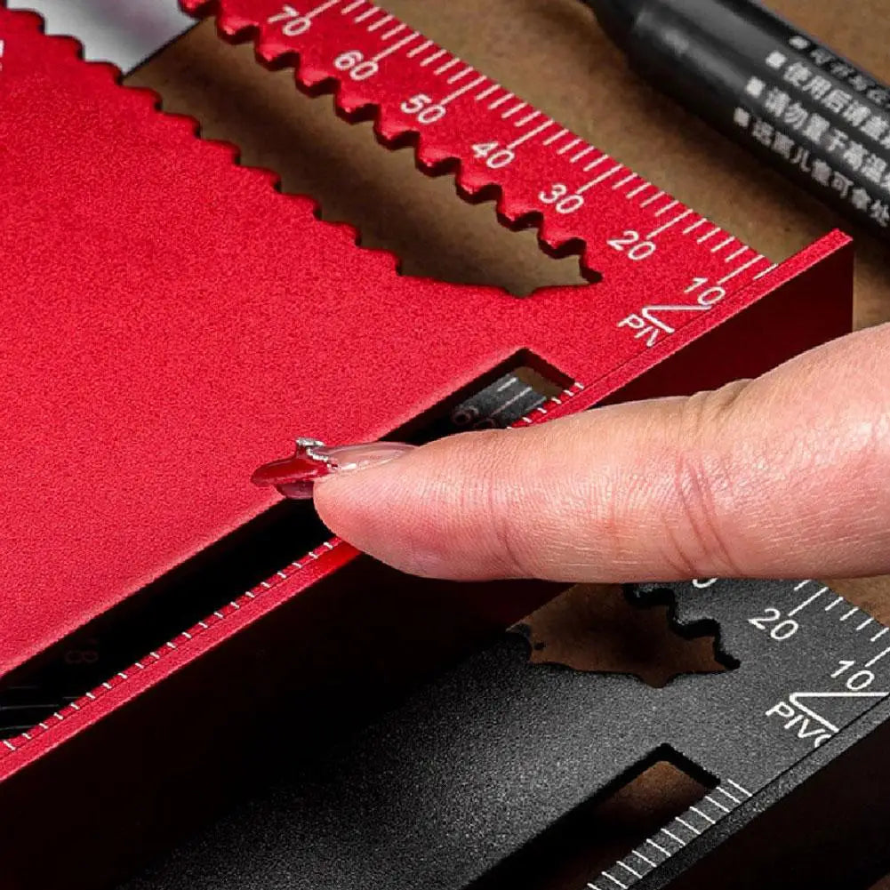 Aluminum Alloy Woodworking Triangle Ruler | Dual-Scale Square Woodworking Square QXL
