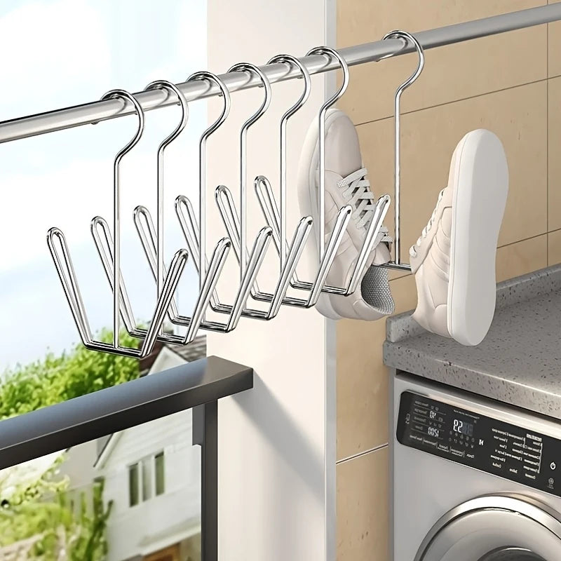 PVC Shoe Hanging Rack | Double Hook Drying & Storage Organizer Shoe Hanging Rack QXL