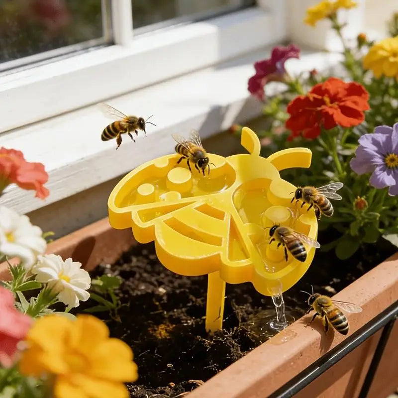 Bee-Shaped Insect Drinking Bowl & Butterfly Feeder Garden Stake Garden Stake Feeder QXL