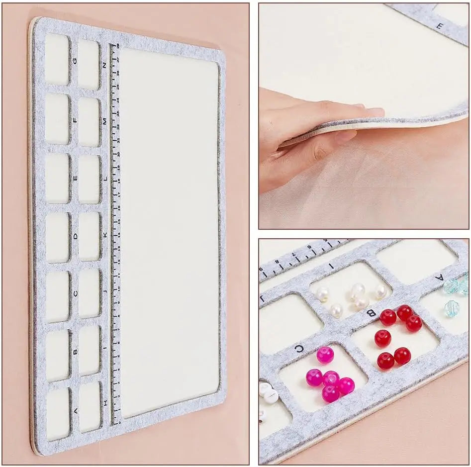 Square Felt Beading Mat Board | 30cm Grid Tray for Jewelry Crafts Beading Mat Board QXL