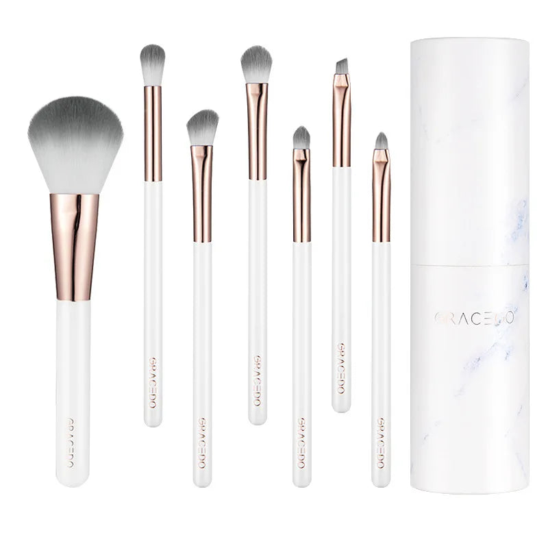 7-Piece Marble Makeup Brush Set – Eye, Blush & Face Brushes Makeup Brush Set QXL