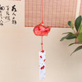 Japanese Glass Goldfish Wind Chime | Furin Garden Hanging Decor Glass Wind Chime QXL Red