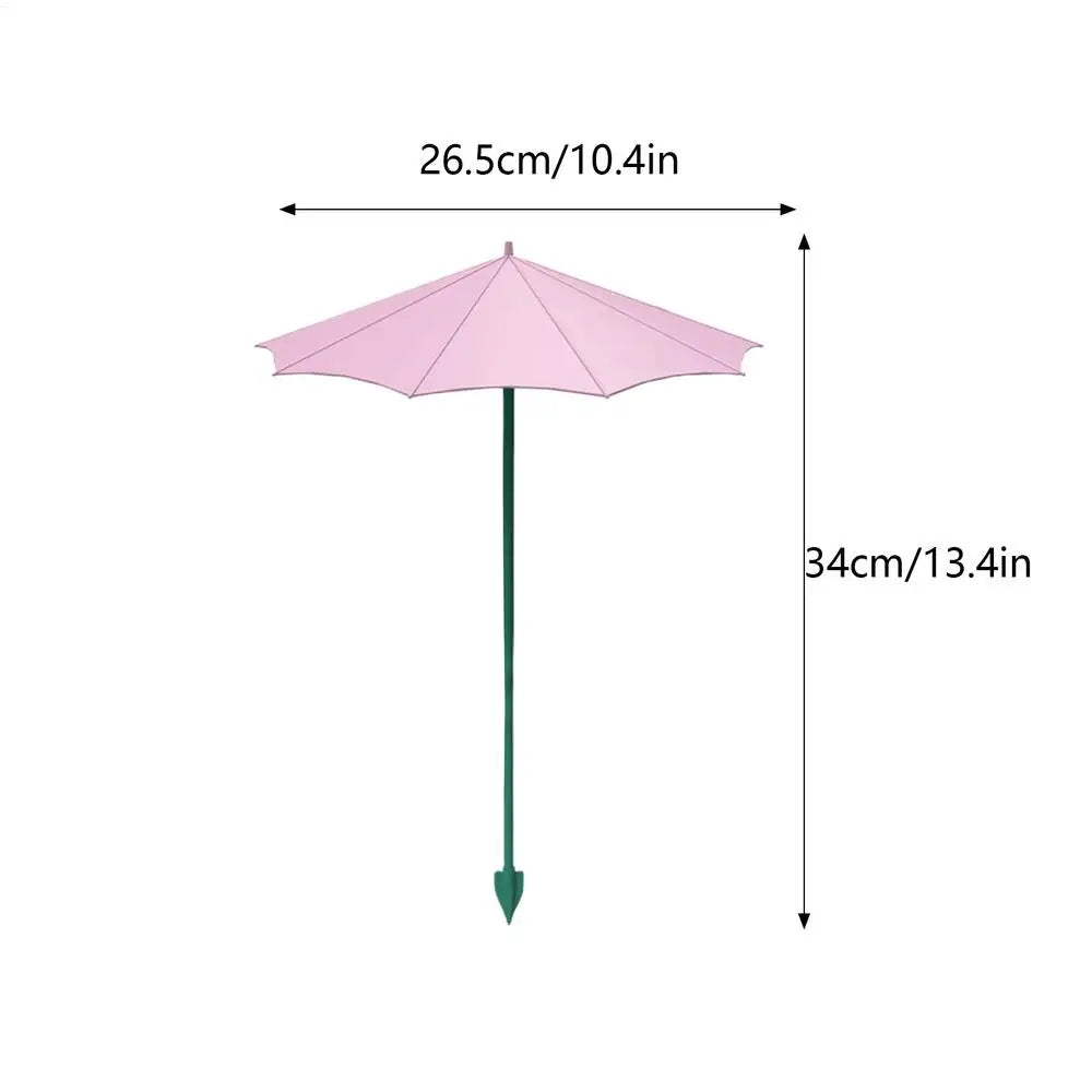 3-Pack Mini Plant Shade Umbrellas with Stakes | 26.5cm Garden Garden Plant Umbrella QXL Pink 34cm