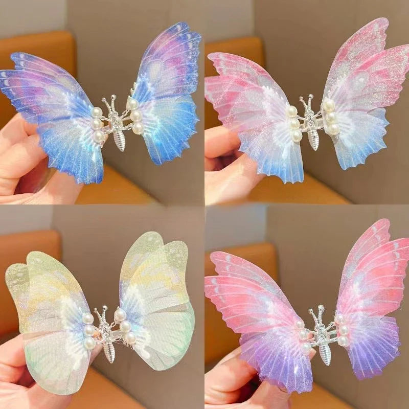 Pearl Glitter Butterfly Hair Clip for Girls – Moving Wings Girls Hair Clip QXL