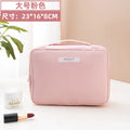 Large Waterproof Makeup Bag – Travel Cosmetic Organizer & Brush Bag Cosmetic Travel Bag QXL Pink-L