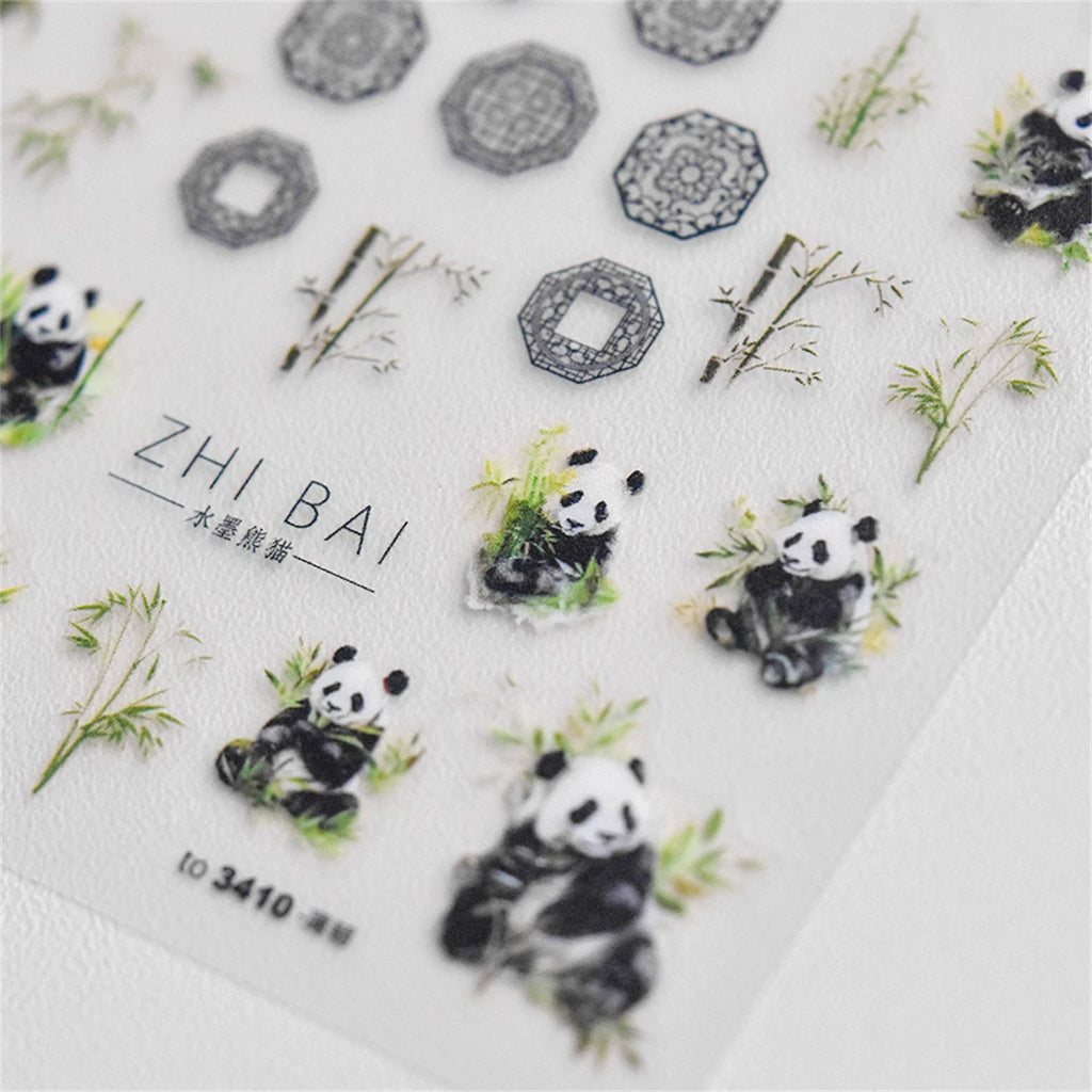 5D Kawaii Nail Art Stickers – Panda & Butterfly Decals Nail Art Stickers QXL