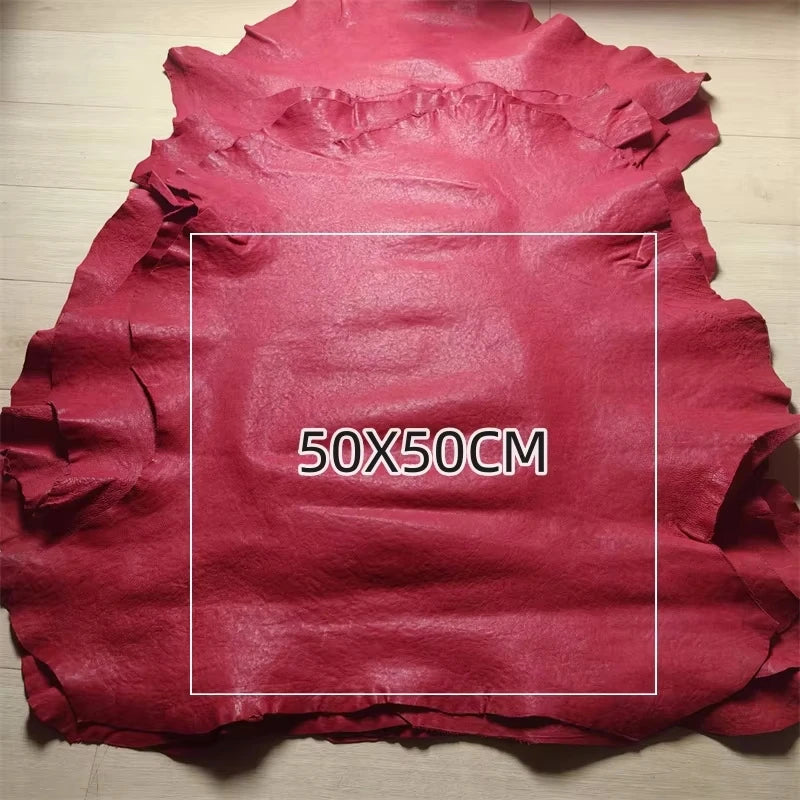 Red Embossed Sheepskin Leather 1.2–1.3mm | DIY Craft Fabric Leather Craft Fabric QXL