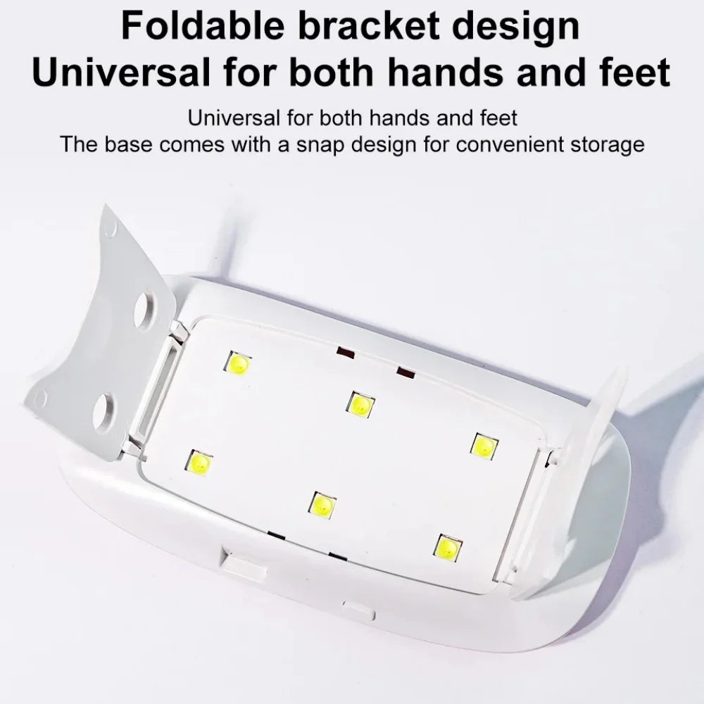 6W Foldable UV LED Nail Lamp | Portable USB Gel Polish Dryer UV LED Nail Lamp QXL