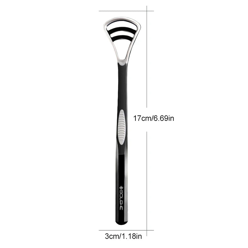 Dual-Sided Silicone Tongue Scraper & Brush | Fresh Breath Tongue Scraper QXL