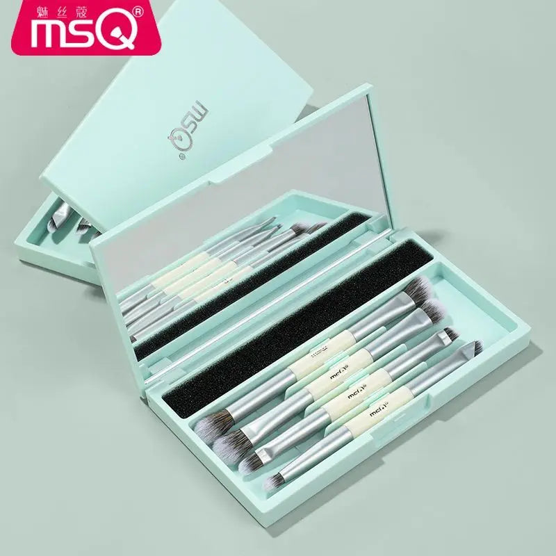 MSQ 4-Piece Double-Ended Makeup Brush Set | Eye & Face Makeup Brush Set QXL