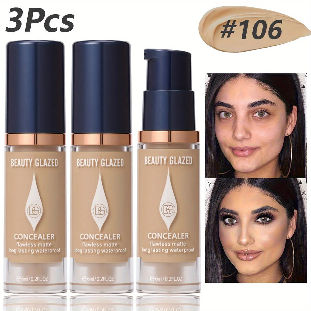 3-Pc Full Coverage Concealer Foundation Set – Waterproof Matte Concealer Foundation Set QXL 106