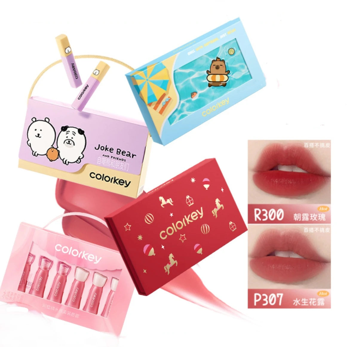 Colorkey 6-Pc Mini Velvet Matte Liquid Lipstick Gift Set Liquid Lipstick Set QXL