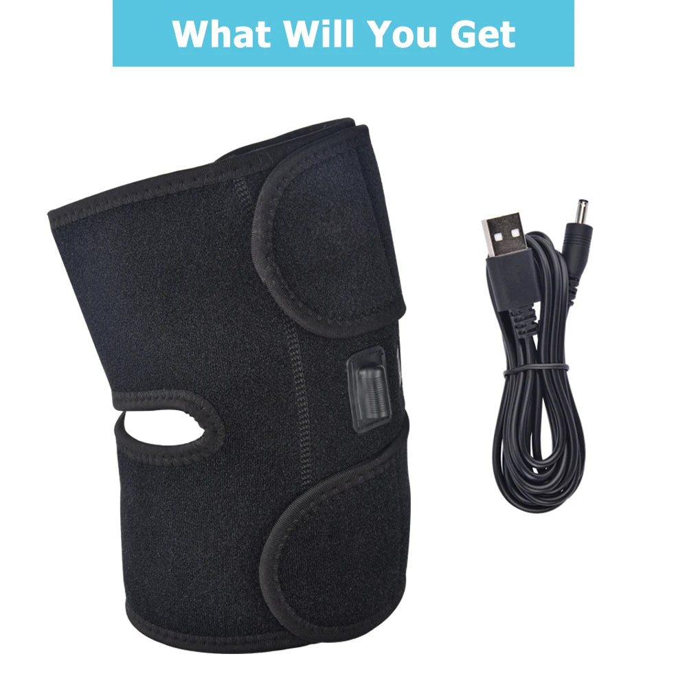 USB Heated Knee Wrap | 3-Level Warming Brace – Hailicare Heated Knee Wrap QXL black