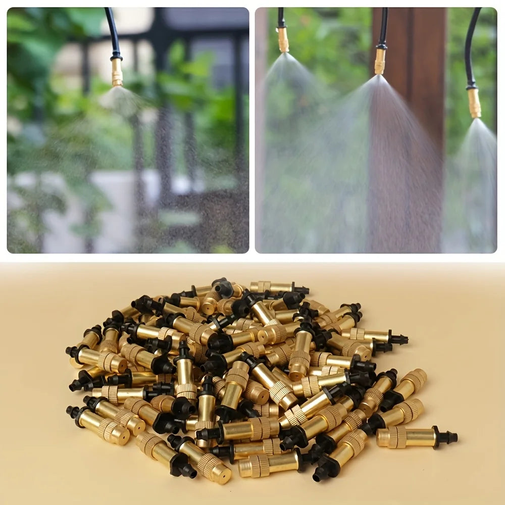 20-Pack Adjustable Brass Atomizing Mist Nozzles for Gardens Irrigation Mist Nozzle QXL