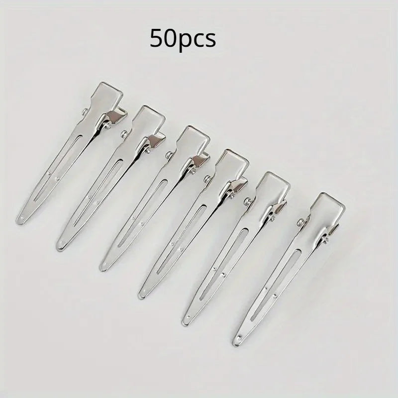 50-Pack Metal Duckbill Hair Clips | Alligator Sectioning Barrettes Hair Sectioning Clips QXL 50pcs