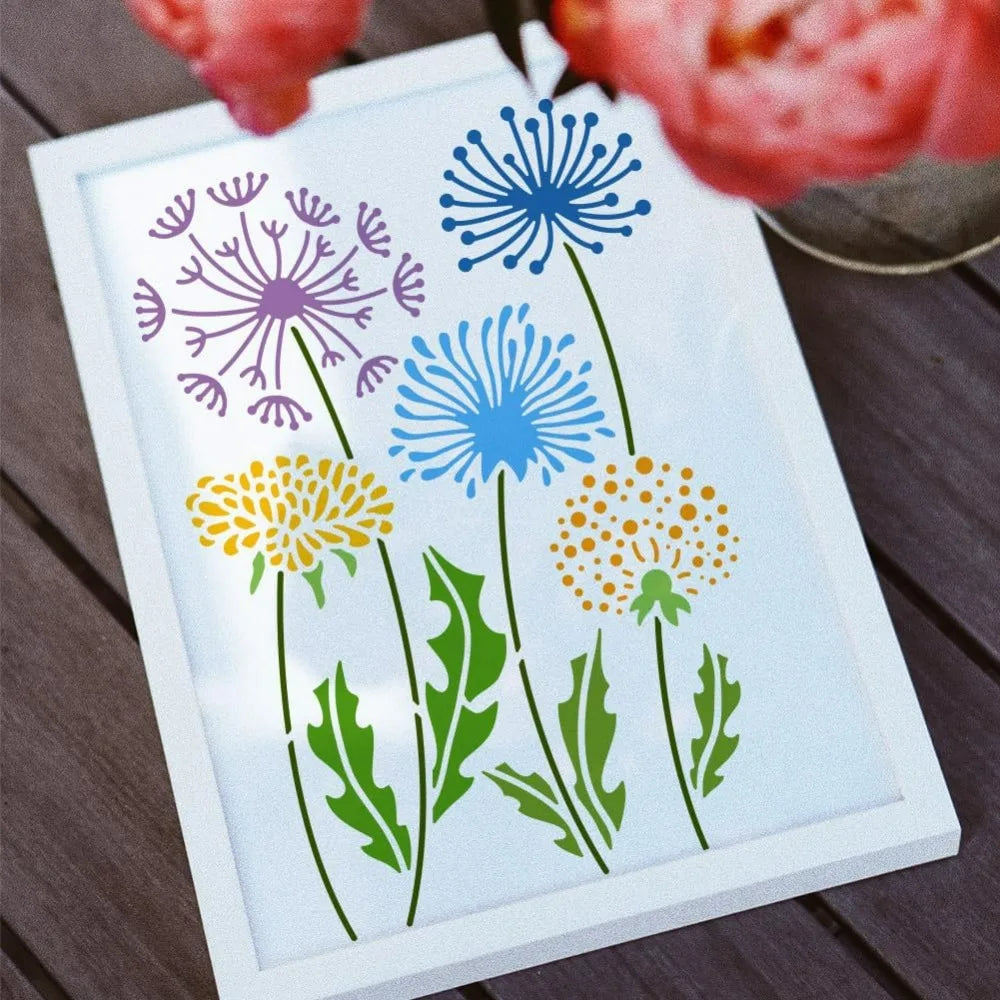 Dandelion Painting Stencil 8.3x11.7" Reusable PET Template Craft Painting Stencil QXL