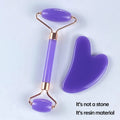 2-Piece Facial Roller & Gua Sha Scraping Massage Tool Set Facial Massage Set QXL SZ119-Purple-02