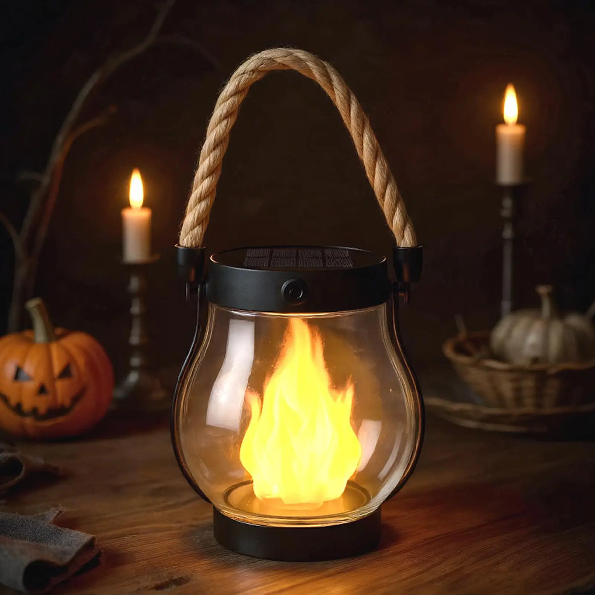 Solar Flickering Flame Lantern | Waterproof Halloween Garden Solar Garden Lantern QXL