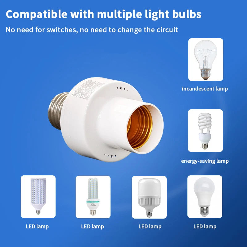 Smart Life Bluetooth E27 Bulb Socket Adapter | App Control Smart Lamp Adapter QXL