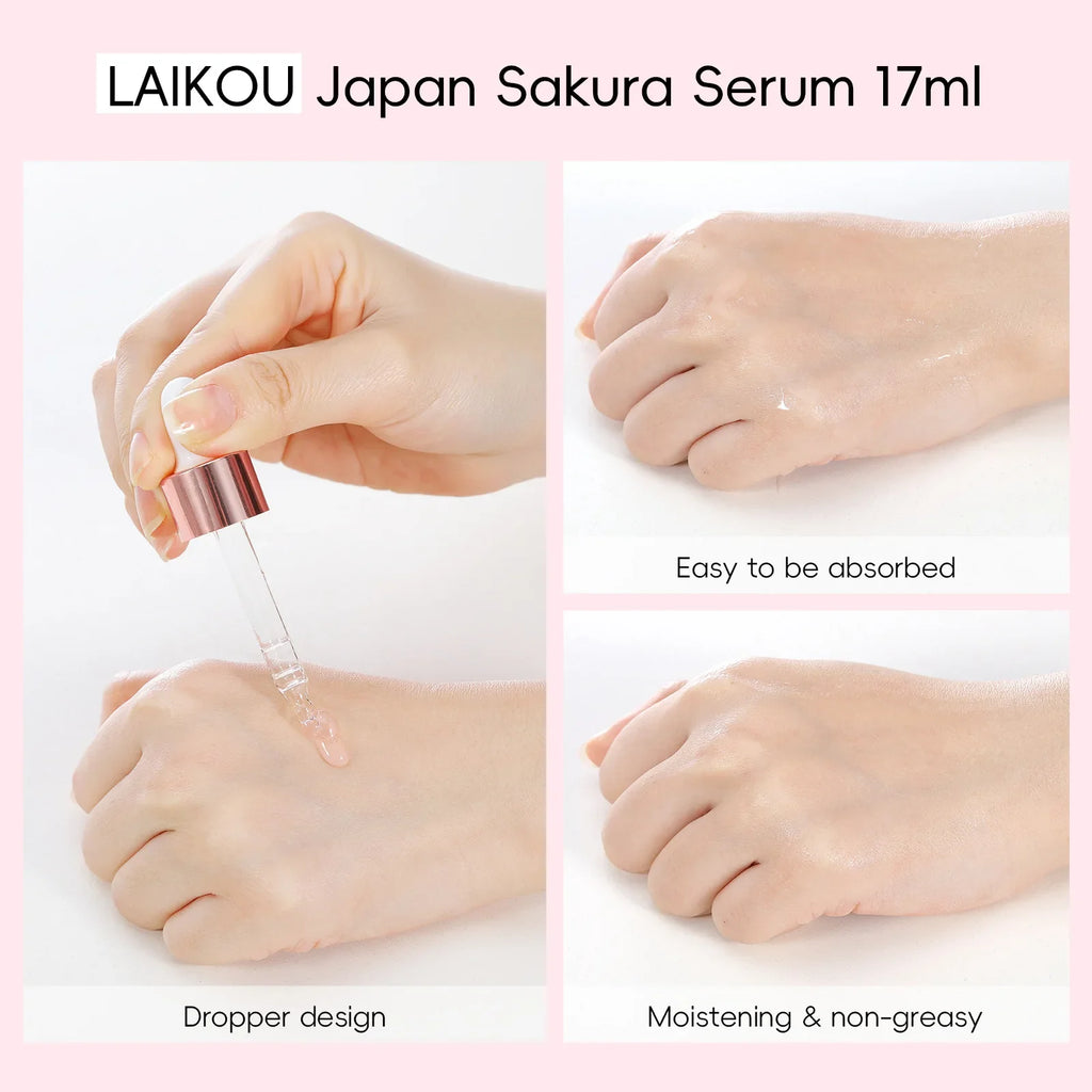 LAIKOU Sakura Serum 17ml – Pore Minimizing & Brightening Essence Face Serum QXL