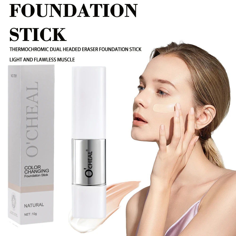 2-in-1 Color-Changing Foundation & Concealer Stick | Triangle Foundation Concealer Stick QXL 10g
