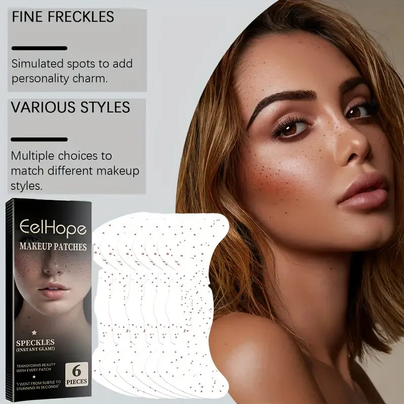 VERONNI 6-Pack Freckle Temporary Tattoo Makeup Stickers Temporary Tattoo Stickers QXL