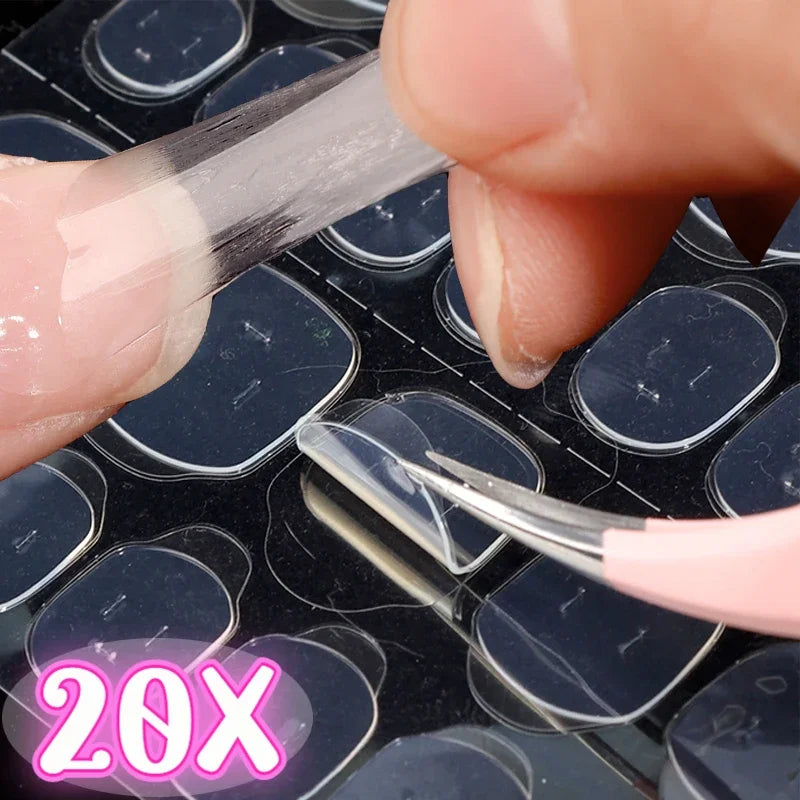 UV Jelly Nail Adhesive Tabs 20-Sheet | Waterproof False Nail Glue Nail Adhesive Tabs QXL