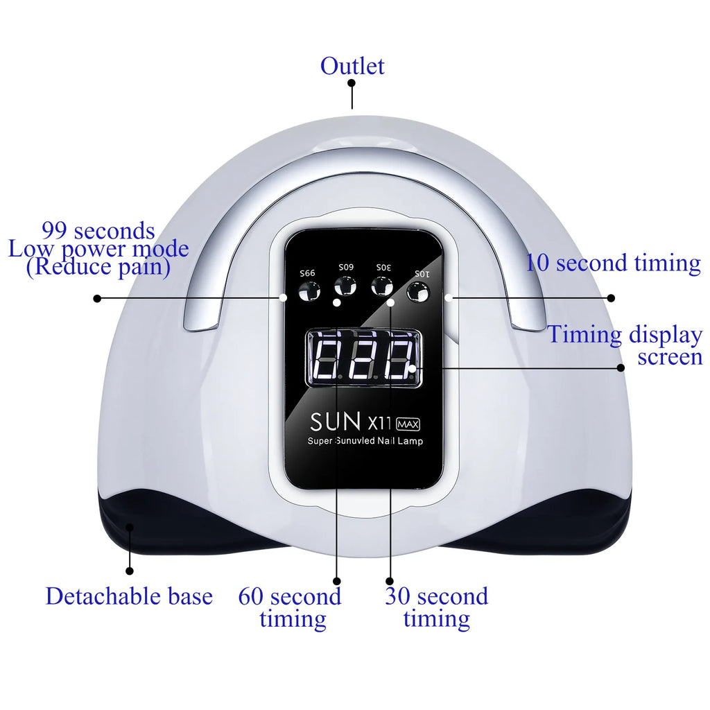 280W UV LED Nail Lamp X11 | Smart Sensor Gel Dryer 30s Cure UV LED Nail Lamp QXL