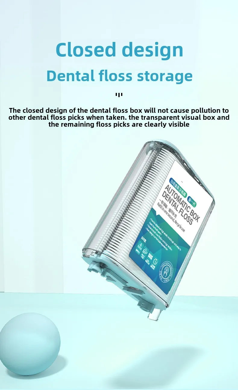 200-Pack Disposable Dental Floss Picks | Portable Storage Box Dental Floss Picks QXL