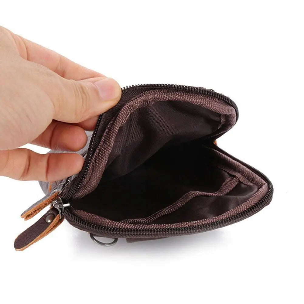 Men's Leather Waist Pack | Belt Clip Crossbody Phone Bag Leather Waist Pack QXL