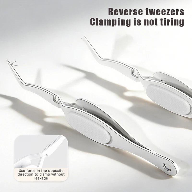 Reverse Tweezers for Lash Extensions | Stainless Steel Lash Extension Tweezers QXL