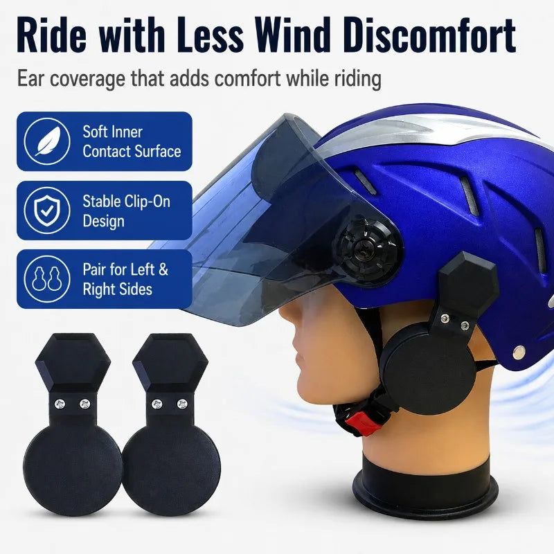Clip-On Helmet Ear Covers | Wind Buffer for Scooter & E-Bike Helmet Ear Covers QXL