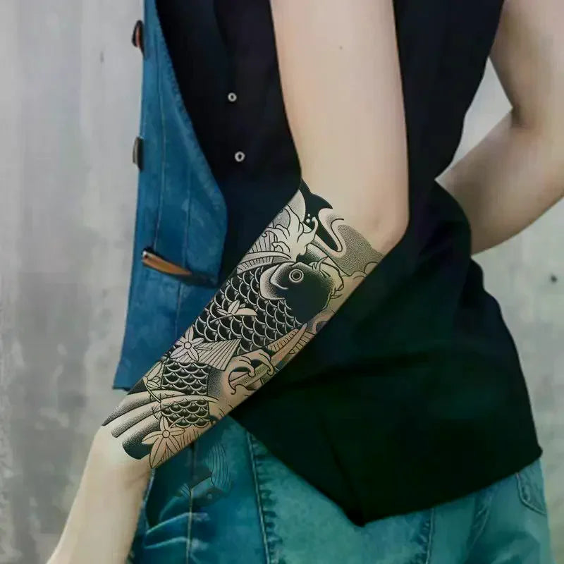 Japanese Koi Fish Temporary Tattoo Sticker | Waterproof 7–14 Days Temporary Tattoo Sticker QXL Default Title