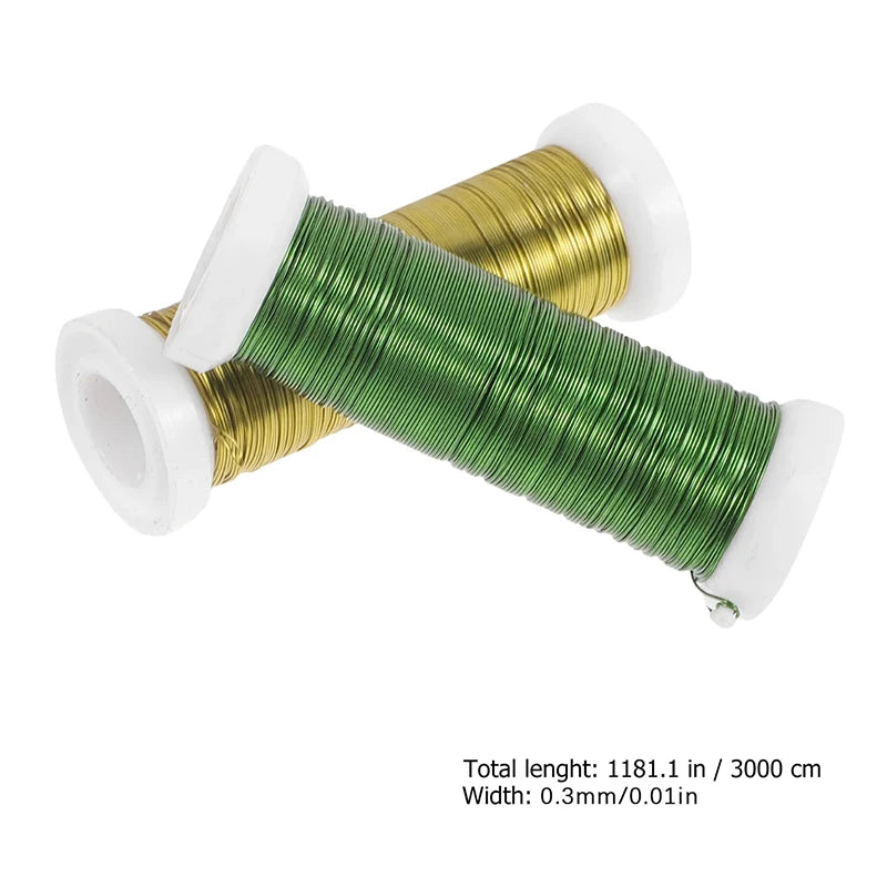 30M Florist Flower Stem Wire Roll | DIY Floral Craft Iron Wire Floral Craft Wire QXL