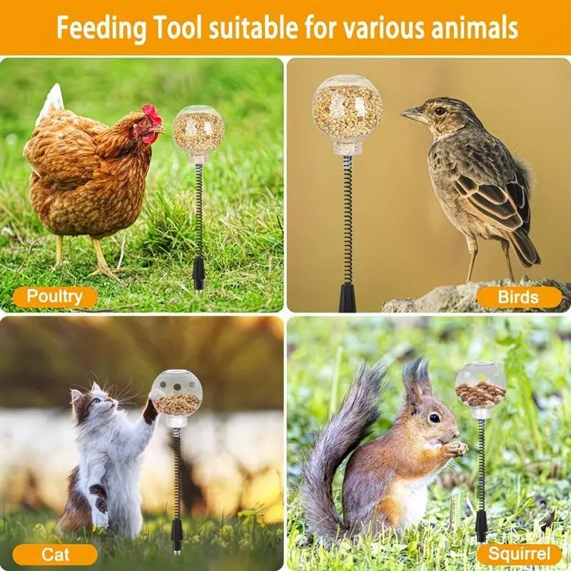 2-Pack Spring-Controlled Automatic Poultry Feeders – Reduce Waste Poultry Feeder QXL